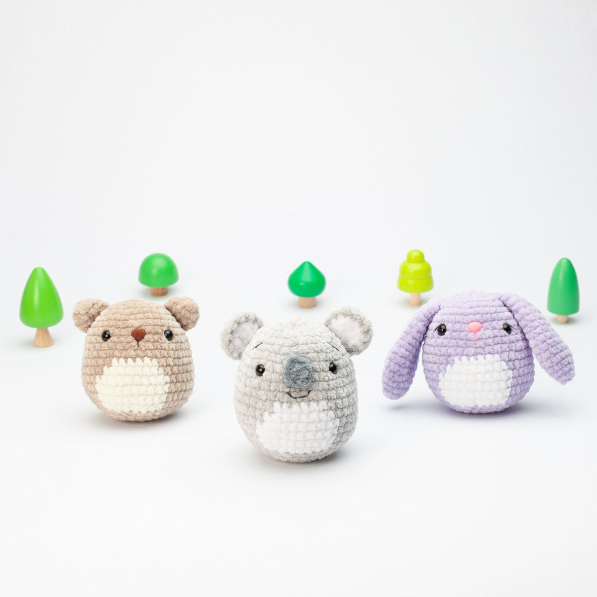 Crochet Squishmallow pattern bundle, Bear, Bunny and Koala, kawaii amigurumi pattern, Squishy plushie pattern, PDF