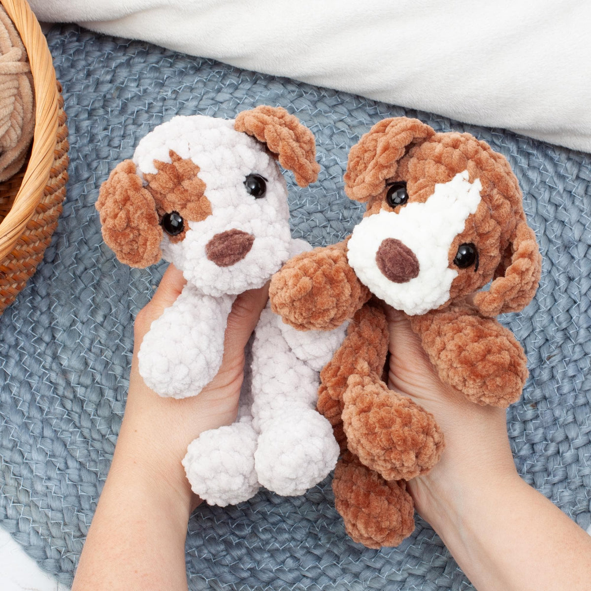 No Sew Dog Snuggler Crochet Pattern, 3 in 1 Mini Puppy Lovey Amigurumi PDF
