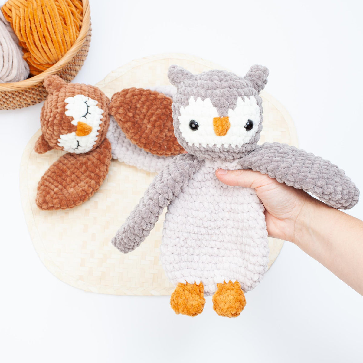Crochet owl snuggler pattern, Owl lovey crochet pattern, comforter toy, baby security blanket